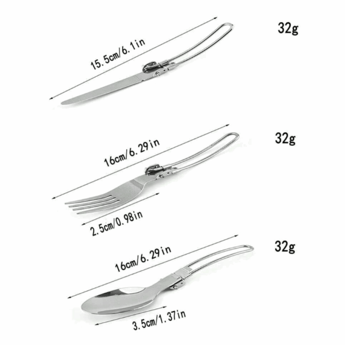 Foldable Stainless Steel Set Spoon / Fork / Knife 3 pcsForksOutfishOutfish