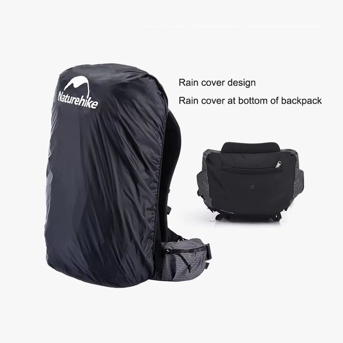Naturehike Rock 60L+5L Pārgājienu Mugursoma Melnā Krāsa