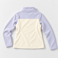 HUMTTO women's fleece jacket 37W332B-2 in off-white and light vine purple, back view