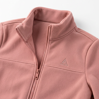 HUMTTO Rose Powder fleece collar and zipper detail