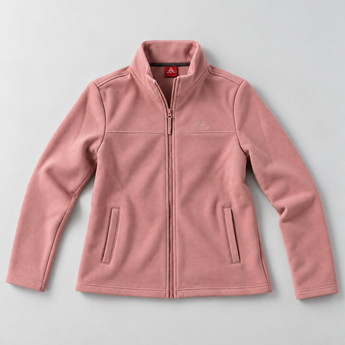 Women's HUMTTO 37W332B-3 Rose Powder fleece jacket front view