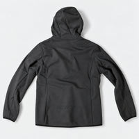 HUMTTO men's softshell jacket 38W205A-2 Carbon Ash back view with hood