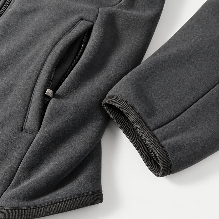 HUMTTO men's softshell jacket 38W205A-2 zippered hand pocket and elastic cuff detail