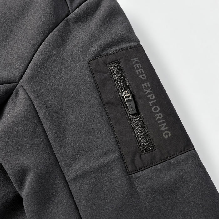 HUMTTO men's softshell jacket 38W205A-2 sleeve zipper pocket KEEP EXPLORING detail
