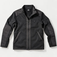 Front view of HUMTTO men's softshell jacket 38W207A-2 in Carbon Grey/Dreamy Black