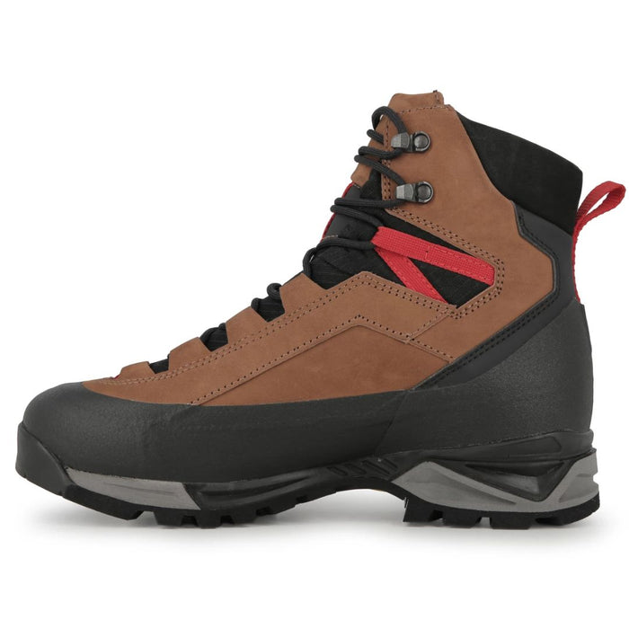 Kalnu zābaki Alpina Carabiner Classic ir paredzēti alpīnismam, stāviem piegājieniem un ziemas maršrutiem. Brūna krāsa skats no iekšējās malas