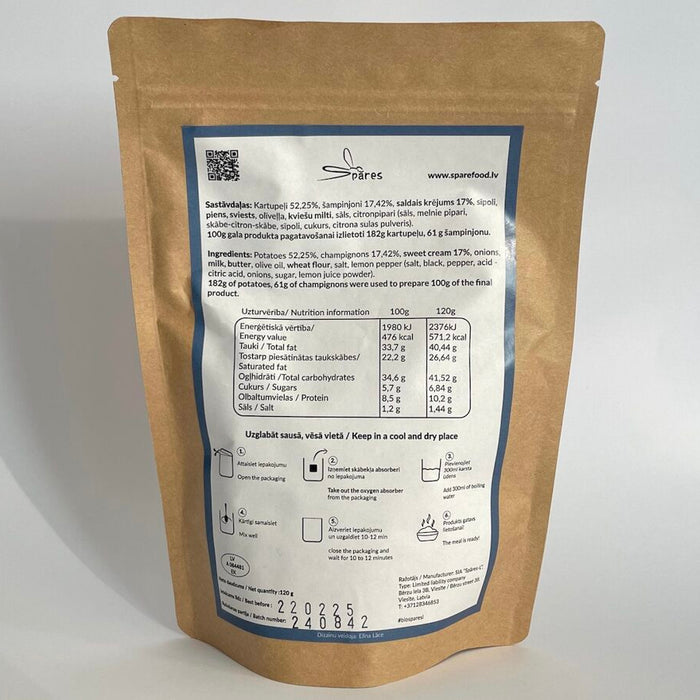 Kartupeļu biezenis ar šampinjoniem (Mashed potatoes with mushrooms) 571,2 kcal