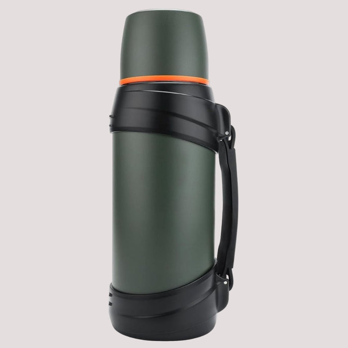 Humtto Stainless Steel Large Thermos 1600 ml ar drošu rokturi, dubultām krūzēm un ilgstošu siltuma un aukstuma saglabāšanu.
