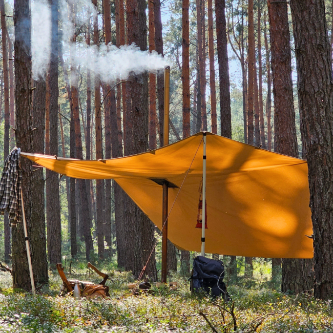 un tarp Bushmen HOT Tarp with Chimney Exit Cotton natural 4x3 — Outfish