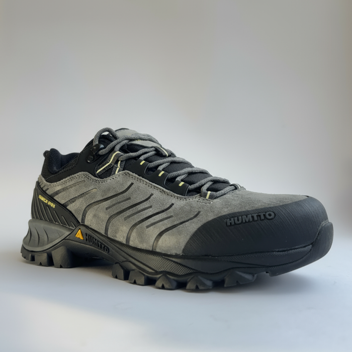 humtto pārgājienu apavi vīriešiem, ūdensizturīgi, viegli, pelēki, ādas materiāls, piemēroti dienas pārgājieniem