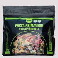 Pasta Primavera Tūrisma pārtika Meki 100 g
Liofilizēti makaroni Primavera
Ēdienam nepieciešams tikai pievienot ūdeni. Sublimēta pārtika.