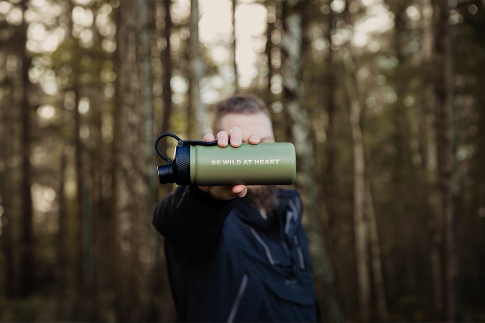 Thermal Bottle with Straw Fjord Nansen Kaldi Stainless Steel 650 ml Khaki