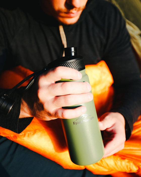 Thermal Bottle with Straw Fjord Nansen Kaldi Stainless Steel 650 ml Khaki