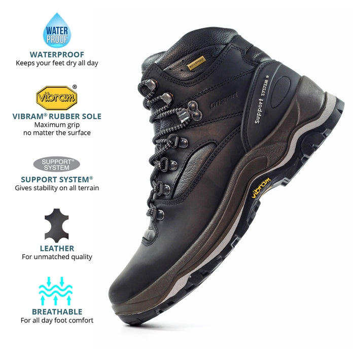Hiking Boots Grisport Quatro Black Dakar Leather