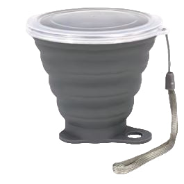 silikona salokāma krūze ar vāku 270ml