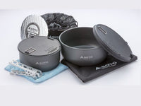 Soto Navigator Cook Set, viegla alumīnija ēdiena gatavošanas komplekts, piemērots pārgājieniem un kempingiem Latvijā.