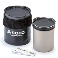 SOTO Thermostack tērauda kempinga trauku komplekts, viegls, 308g, piemērots pārgājieniem un kempingiem Latvijā.