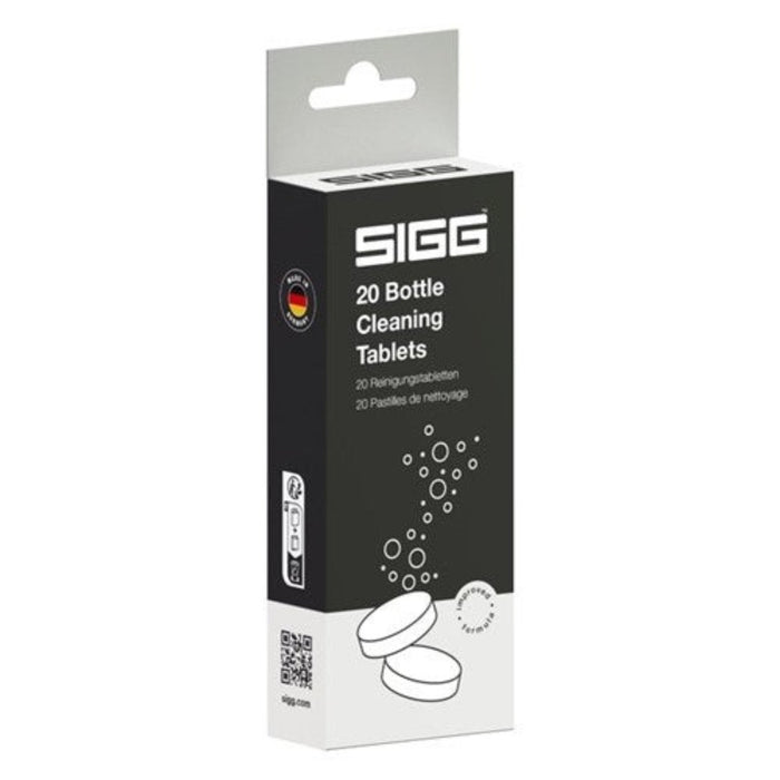 Sigg 20 Bottles cleaning tablets efektīvi attīra pudeles, termosus un traukus, 20 tabletes ērtai lietošanai.