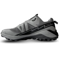 Vīriešu non-slip trail skriešanas apavi Humtto Ash / Carbon 860714A-2 ar perforētu elpojošu virsmu un ātru aizdari.