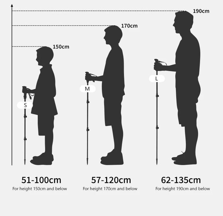 Naturehike Sniega EXT1-trīsdaļīgas oglekļa šķiedras pārgājienu nūja gaiši zaļas 57-120cm 1 gab.
