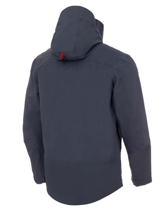 Vīriešu elpojoša ūdensizturīga jaka FHM Gale pelēka no muguras