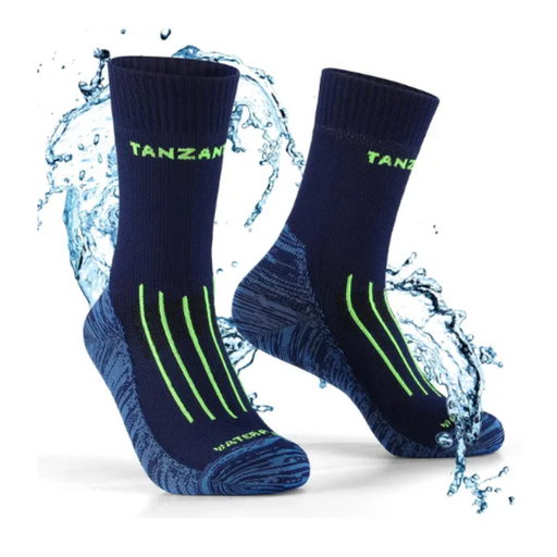 - Sealskinz Zeķes Tanzant Warm Waterproof Socks Blue ar ūdens šļakatām fonā
- Tumši zilas zeķes ar gaiši zaļām detaļām
- Tehniska un ūdensizturīga membrāna
- Piemērots ārpus telpu aktivitātēm, piemēram, makšķerēšanai, pārgājieniem, velobraukšanai
- Laba termiskā izolācija un elpošanas īpašības
