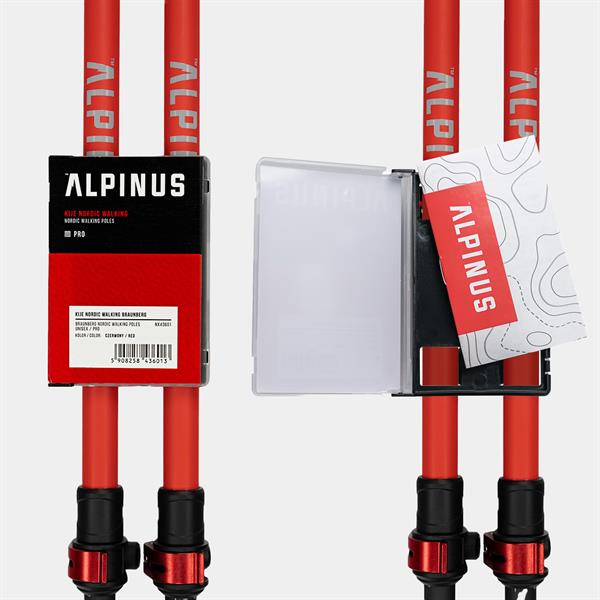 Alpinus Braunberg Nordic Walking Poles – Red