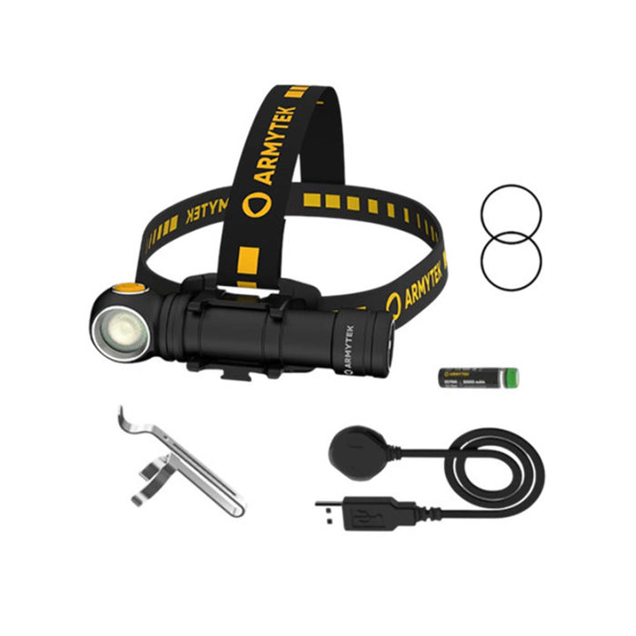 Armytek Wizard C2 Pro Max ar silti baltu gaismu – luktura komplekta saturs