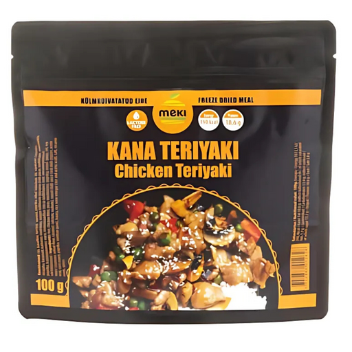 Vistas teriyaki 100g tūrisma pārtika
Liofilizēti kaltēta (auksti kaltēta) vistas teriyaki
Ēdienam nepieciešams tikai pievienot ūdeni
Ērts pārgājienu ēdiens