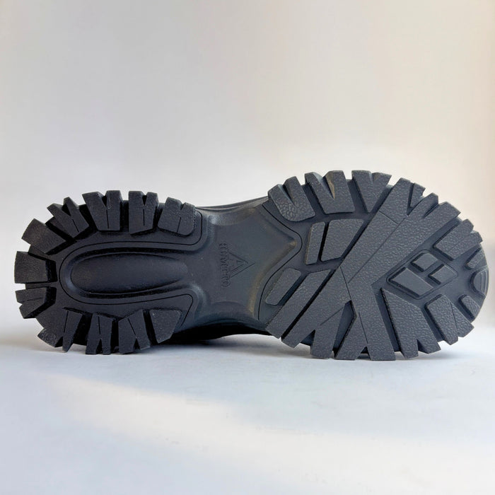 Humtto ziemas pārgājienu zābaku zole ar pretslīdēšanas protektoru, melna gumijas zole, piemērota mitriem laikapstākļiem.