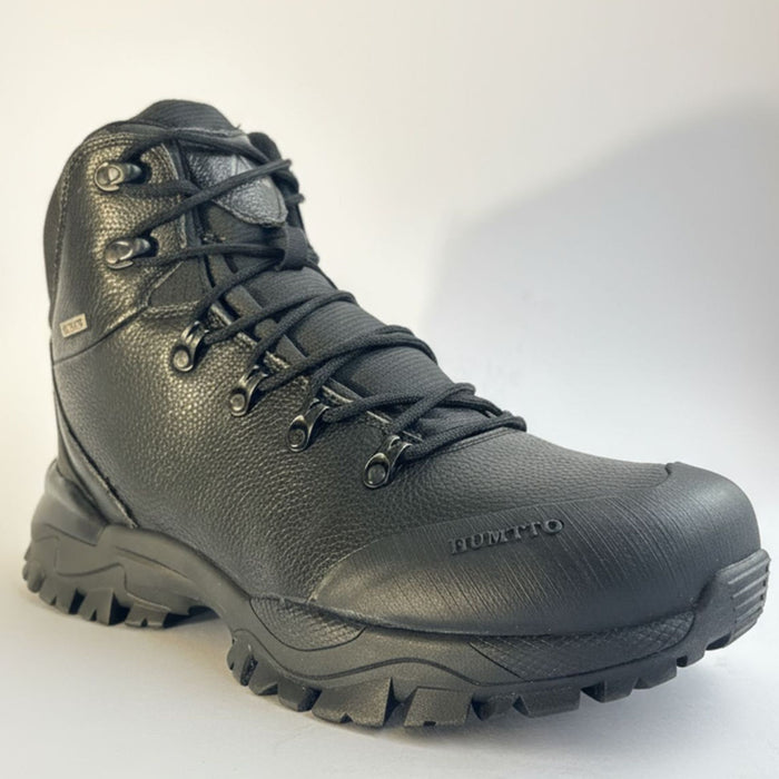 Humtto ziemas pārgājienu zābaki melni, ādas, ar izolāciju un ūdensnecaurlaidīgi, piemēroti aukstiem laikapstākļiem.